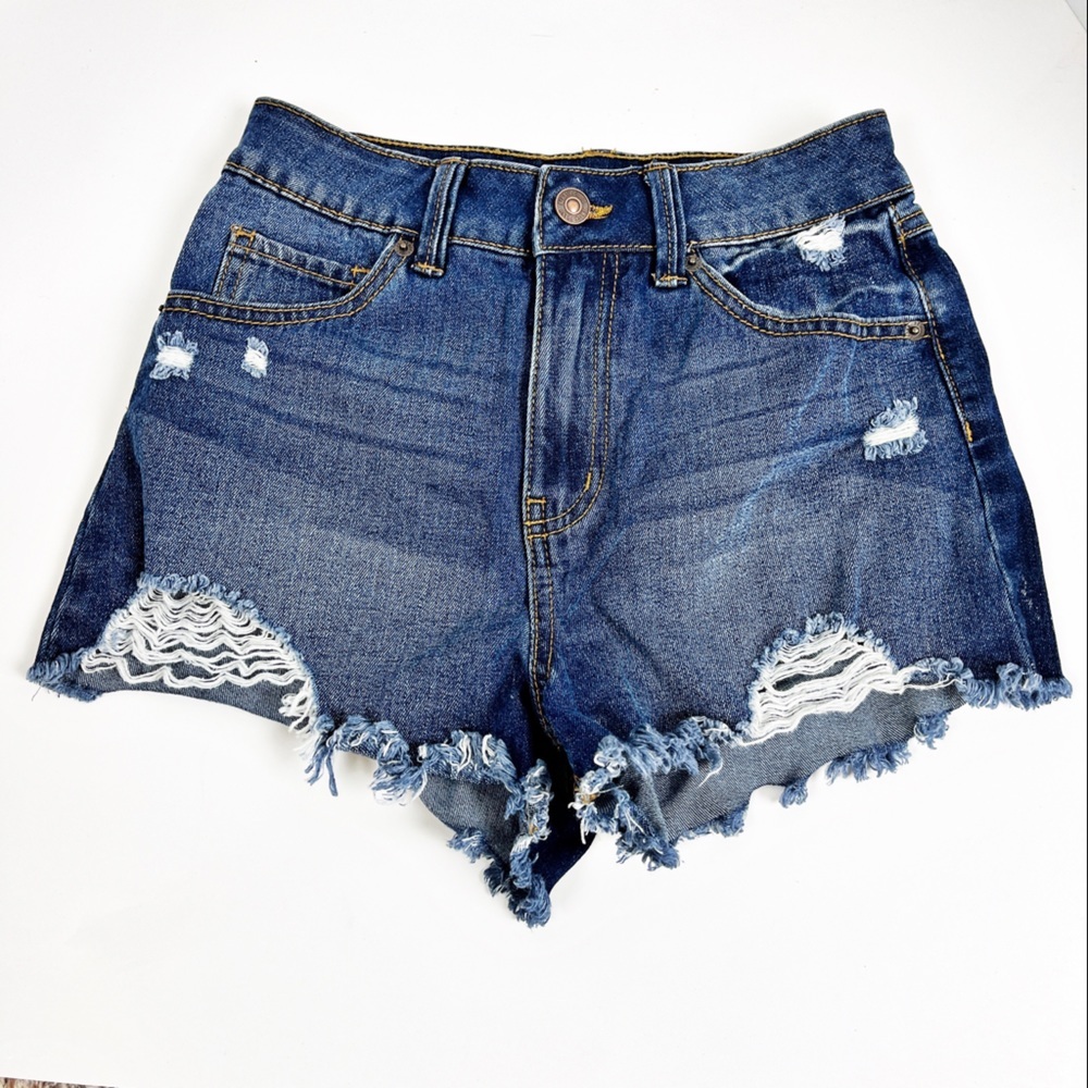 2/$14 Rewash Super High Rise Wedge Jean Shorts 0